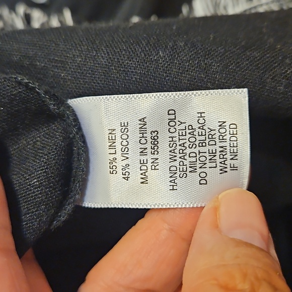 For Cynthia Black Dress Fringe Trim Bell Sleeve Black Dress, SIZE M - Picture 6 of 7